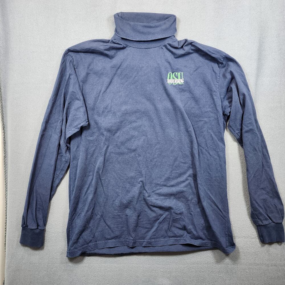 OSU Ohio State Champion Turtleneck Mens XL Extra Large Blue Made in USA Vintage
